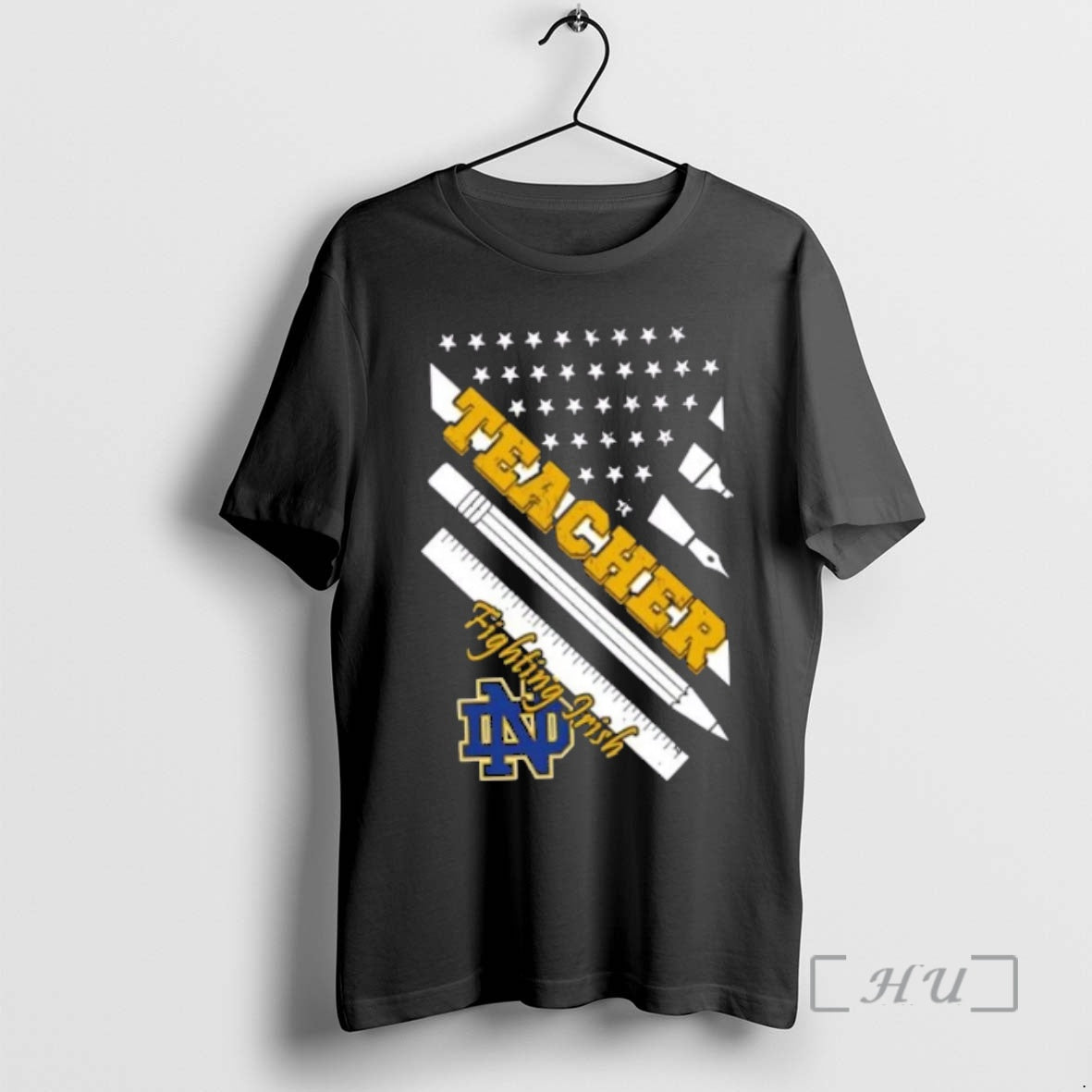 Officials Notre Dame Fighting Irish X Teacher American Flag T-Shirts, Hoodie, Sweatshirt | DripVista.com