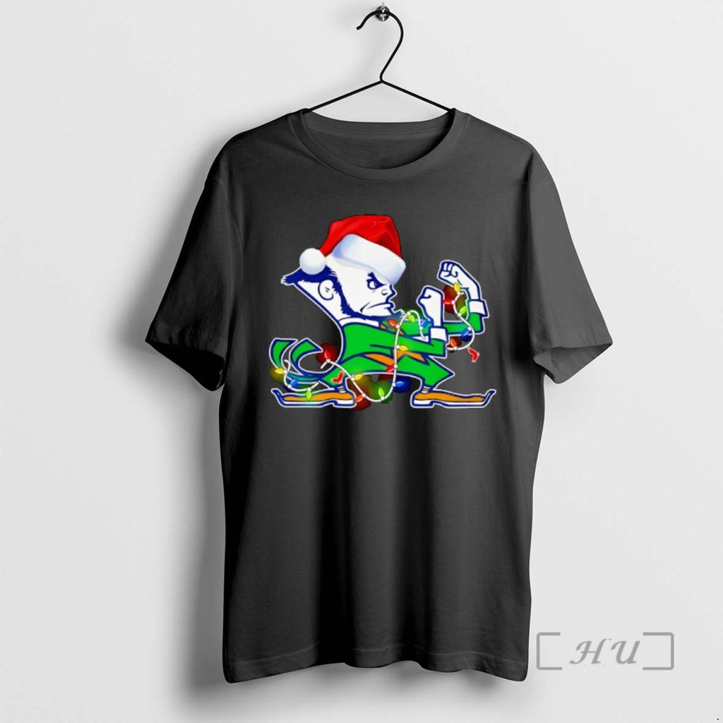 Officials Notre Dames Fighting Irish Lights Santa Hat Christmas T-Shirts, Hoodie, Sweatshirt | DripVista.com