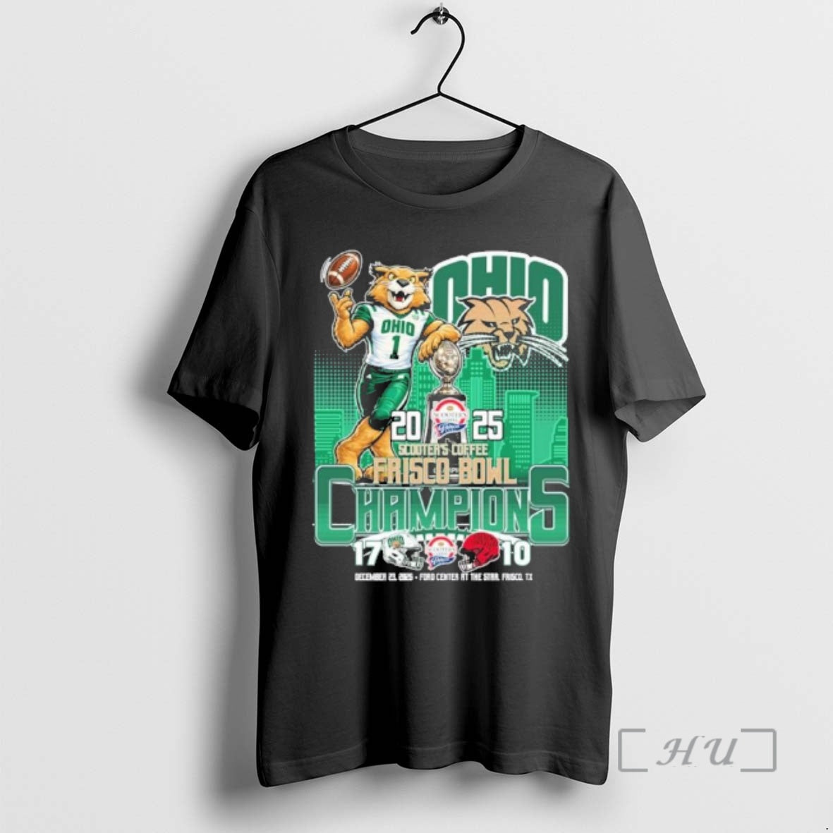 Officials Ohio Bobcats Mascot 2025 Frisco Bowl Champions Score T-Shirts, Hoodie, Sweatshirt | DripVista.com