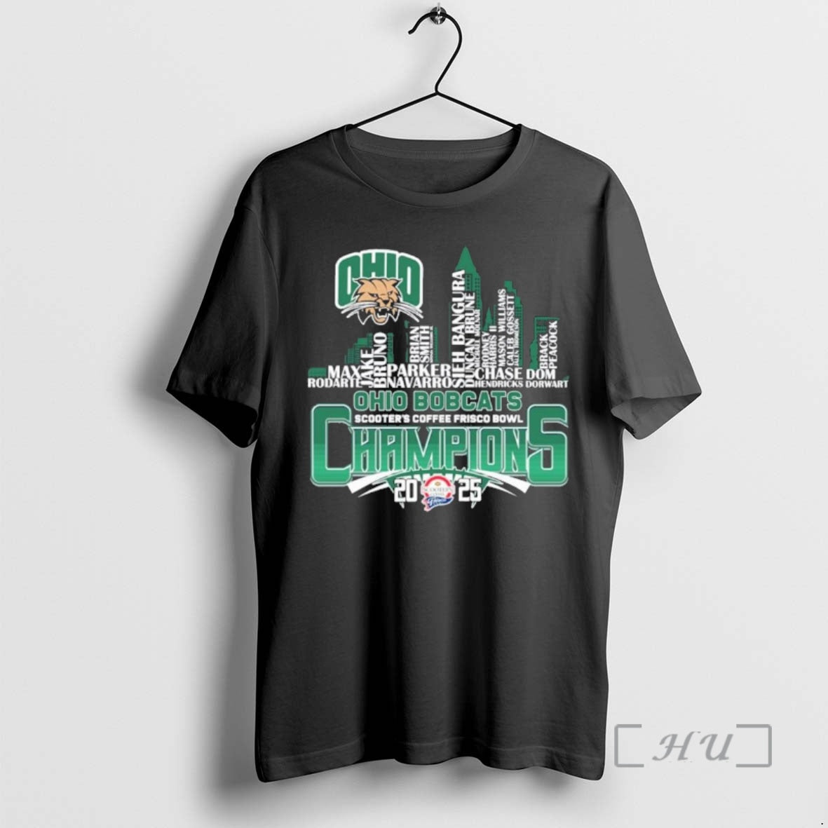 Officials Ohio Bobcats Skyline Player Name 2025 Frisco Bowl Champions T-Shirts, Hoodie, Sweatshirt | DripVista.com