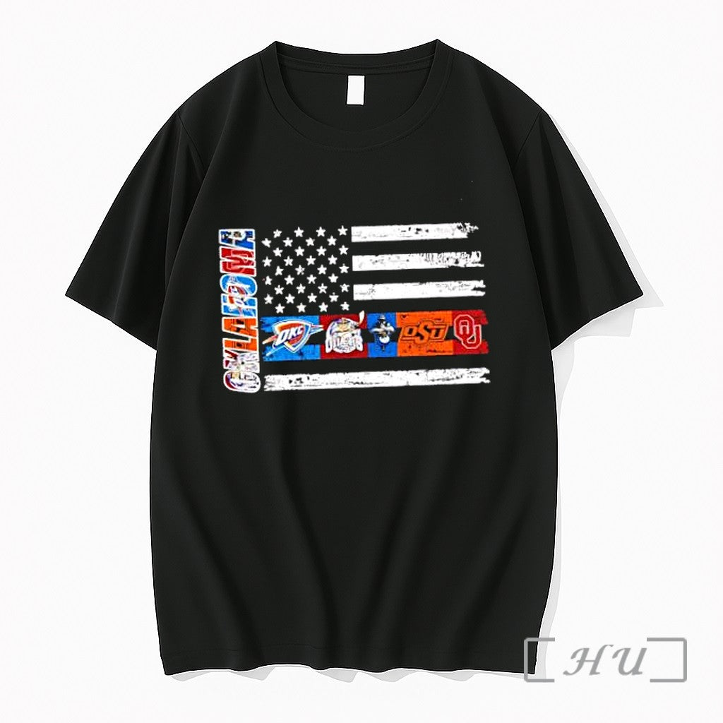 Officials Oklahoma Sport Teamsthunder Tulsa Oilers State Cowboys Sooners Usa Independence Day Premium T Shirts