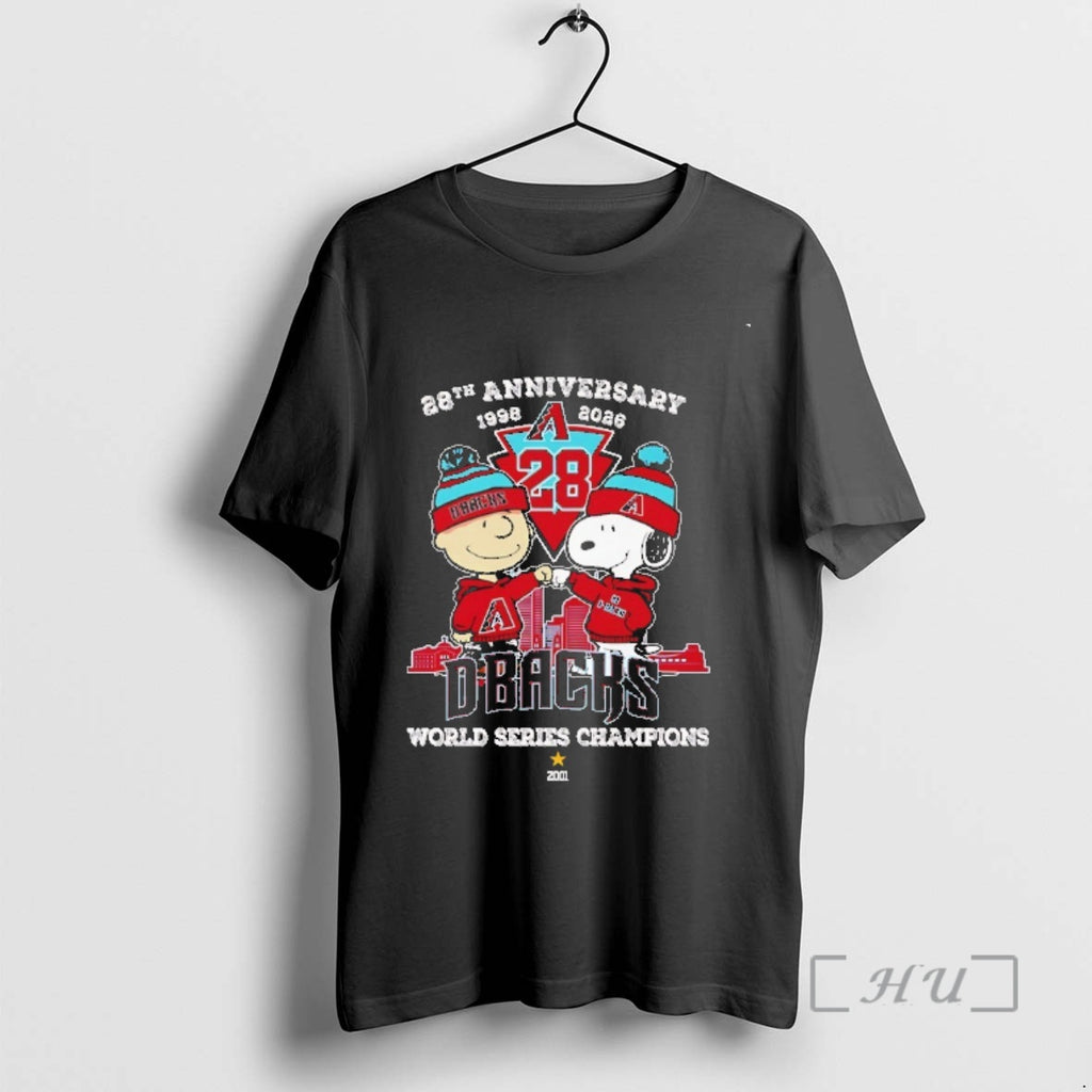 Officials Peanuts X Arizona Diamondbacks 28th Anniversary 1998 2026 World Series Champions Premium T Shirts Hoodie,...