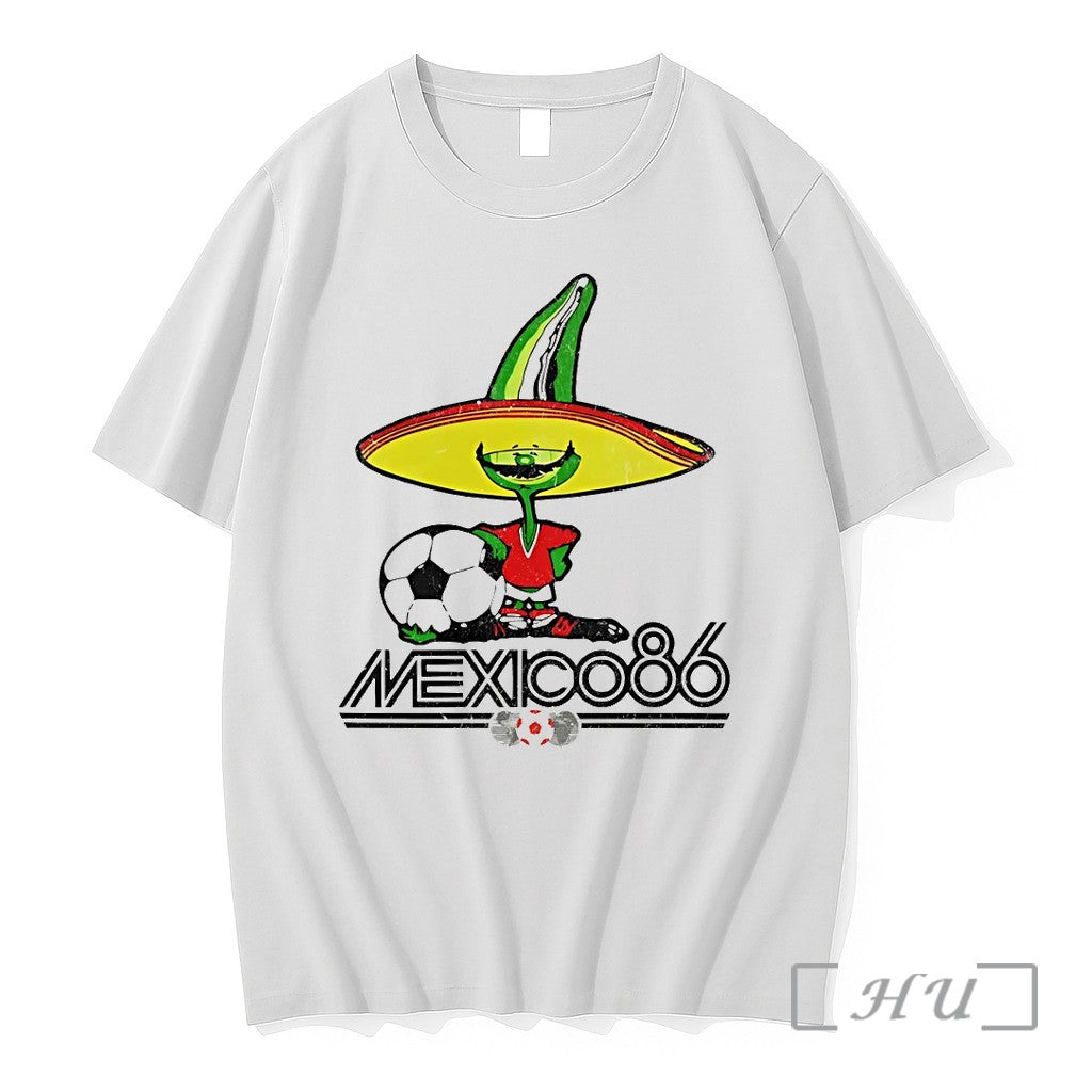 Officials Pique The Soccer Chili Mascot Mexico 86 World Cup Tournament Football Premium T Shirts
