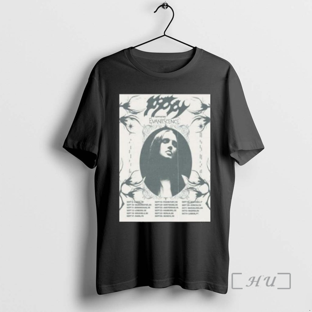 Officials Poppy Eu And Uk Tour 2026 With Supporting Evanescence Schedule Dates List Wall Circle T-Shirts, Hoodie, Sweatshirt