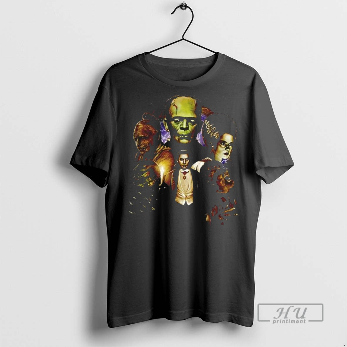 Officials Rock Rebel Mens Universal Monsters Full Color Collage T Shirt Sweatshirt Hoodies