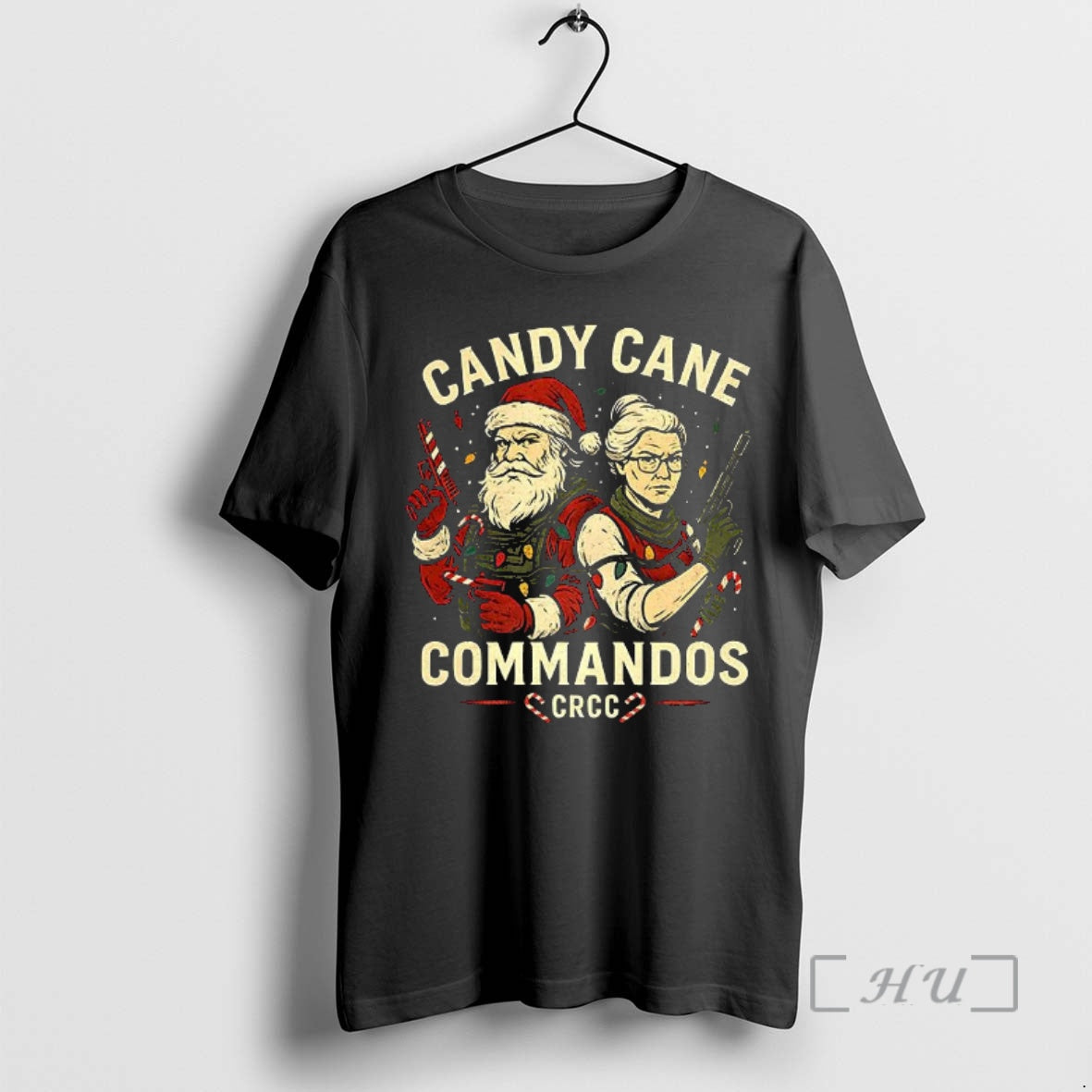 Officials Santa Claus And Mrs Santa Claus Candy Cane Commandos Christmas Premium T Shirts Sweater Hoodie, Sweatshirt