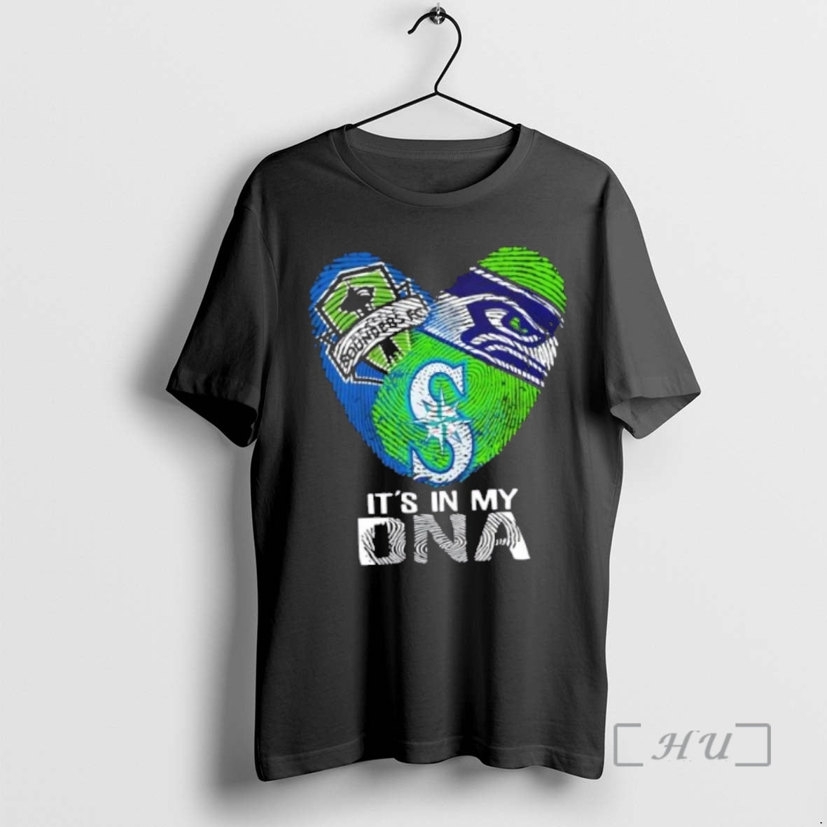 Officials Seattle Sports Sounders Fc Seahawks Mariners Its In My Dna Fingerprint Heart Premium T-Shirts, Hoodie, Sweatshirt