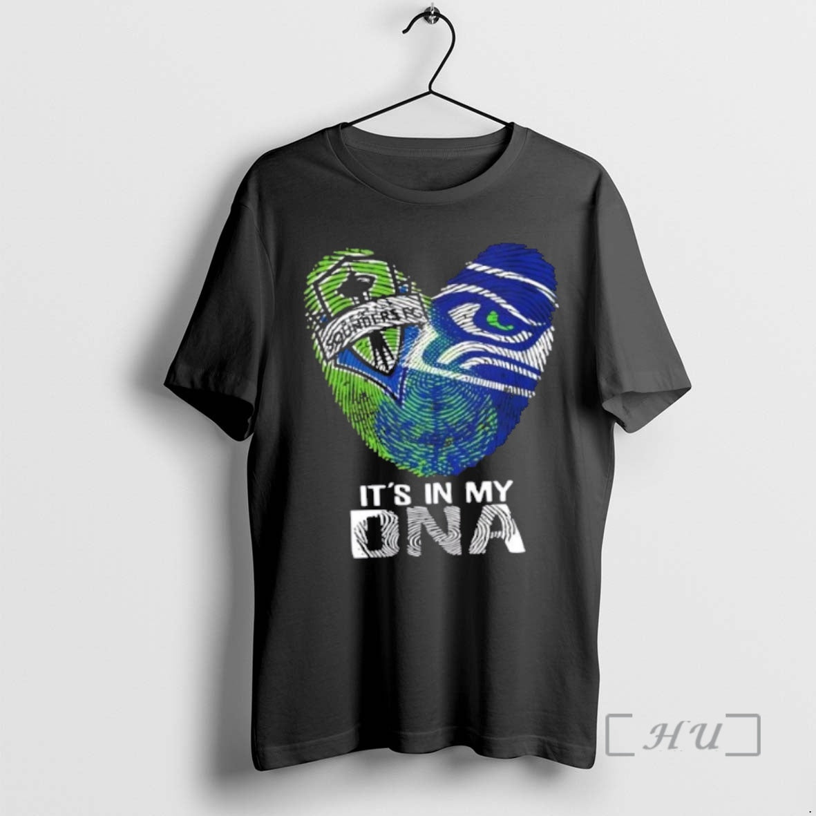 Officials Seattle Sports Sounders Fc X Seahawks Its In My Dna Fingerprint Heart Premium T-Shirts, Hoodie, Sweatshirt