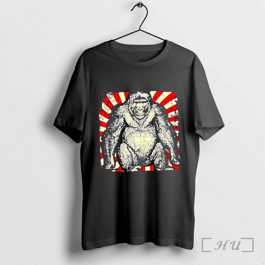 Officials Silverback Gorilla Sunburst Pattern Pop Art Nature Animal Wildlife Nature Premium T Shirts Sweater