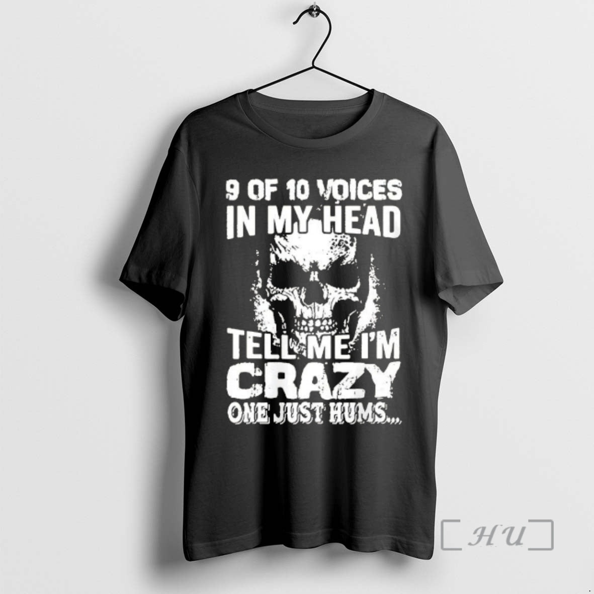 Officials Skull 9 Of 10 Voices In My Head Tell Me Im Crazy One Just T-Shirts, Hoodie, Sweatshirt | DripVista.com