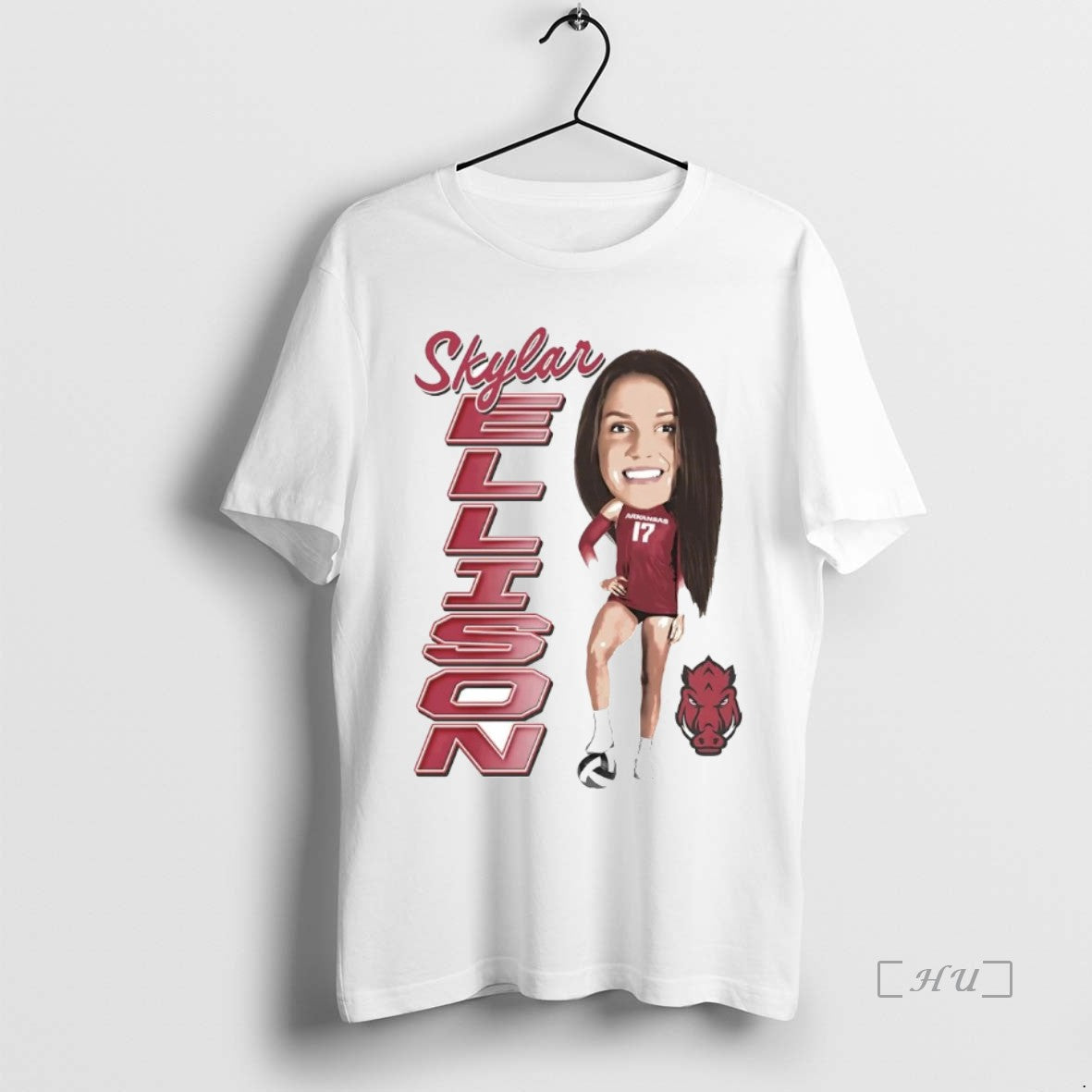 Officials Skylar Ellison Big Head Caricature Arkansas T-Shirts, Hoodie, Sweatshirt | DripVista.com