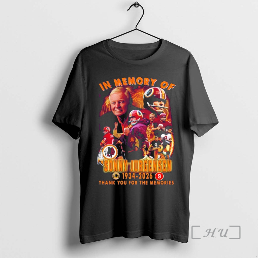 Officials Sonny Jurgensen Washington Redskins In Memory Of Hall Of Fame Quarterback 1934 2026 Premium T-Shirts, Hoodie,...