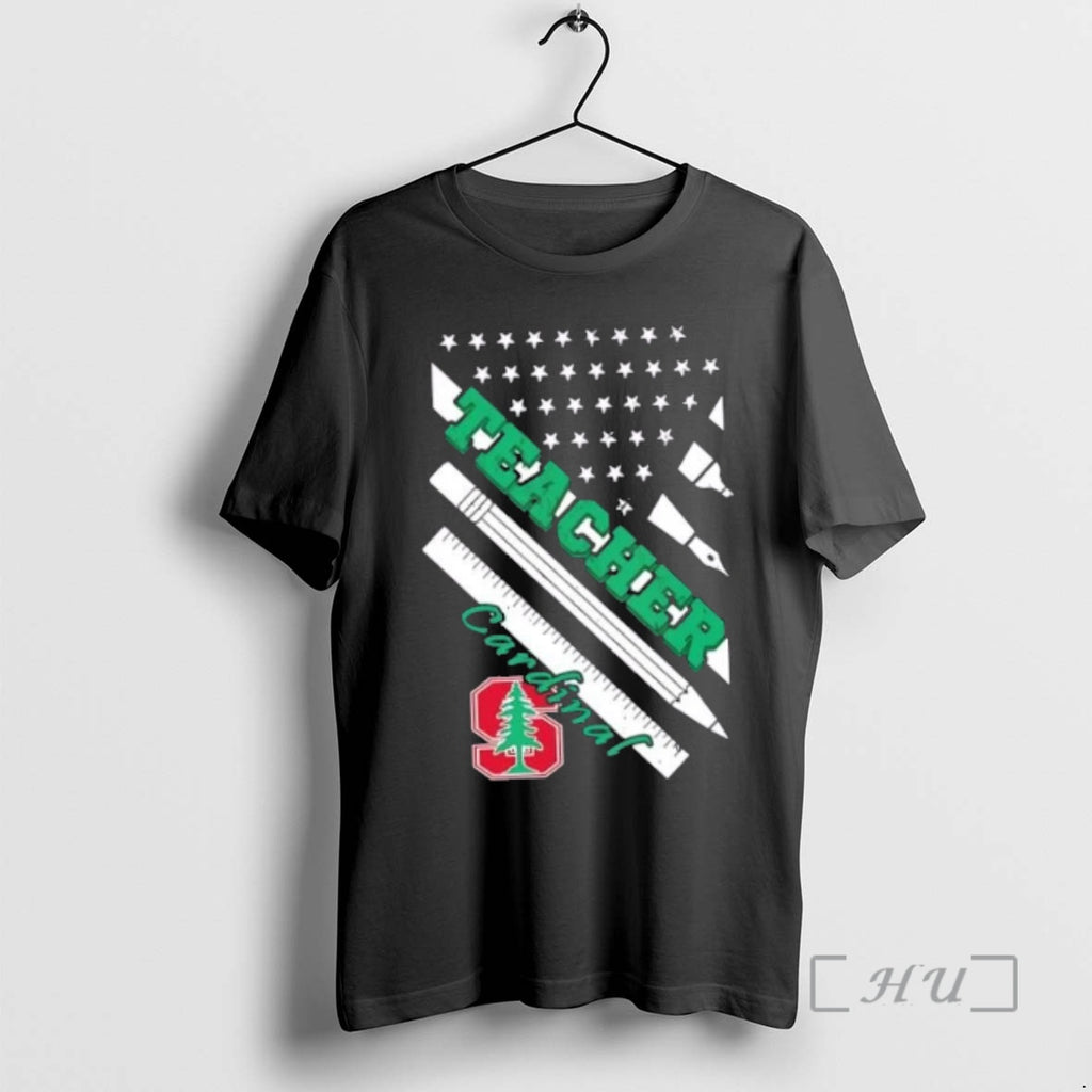 Officials Stanford Cardinal X Teacher American Flag T-Shirts, Hoodie, Sweatshirt | DripVista.com