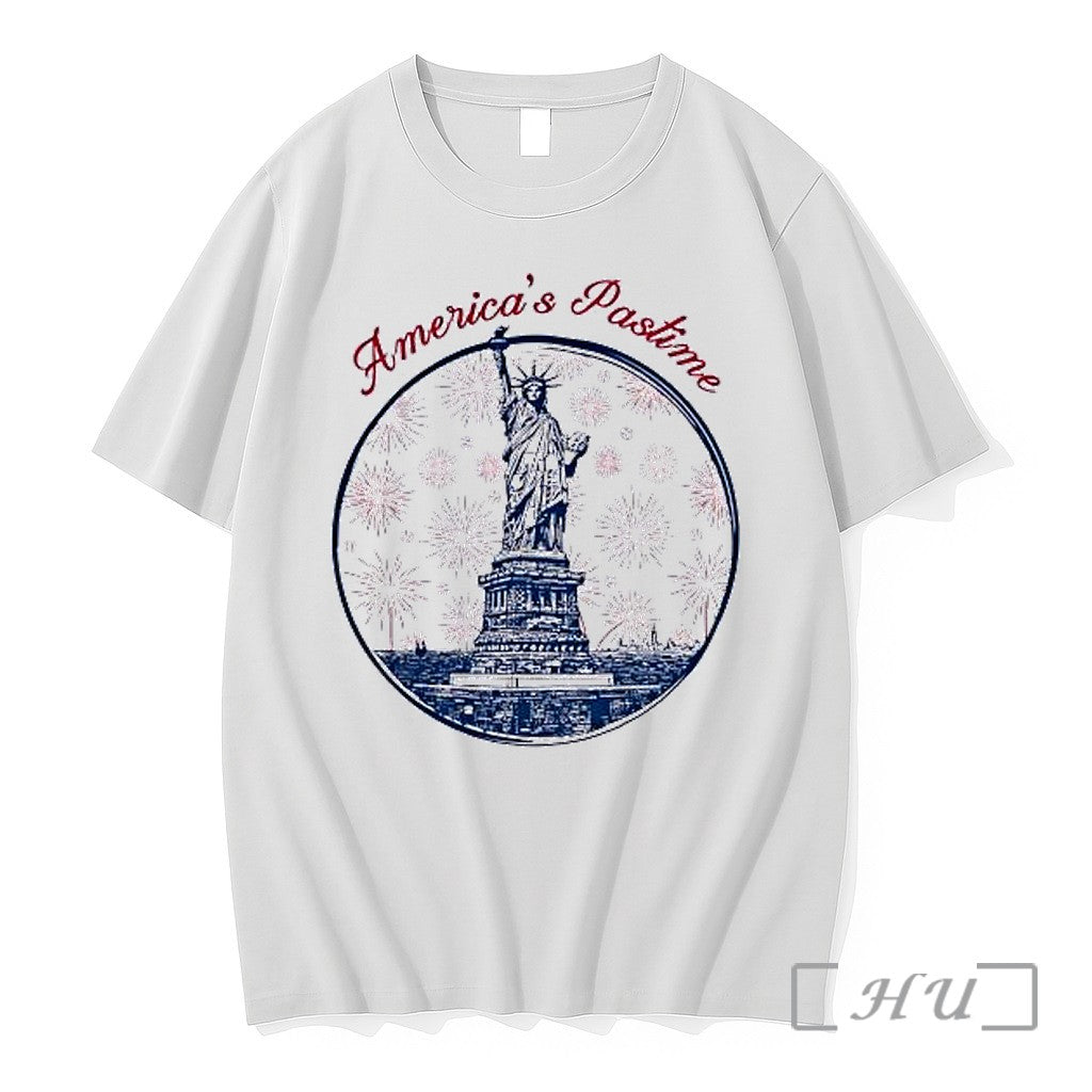 Officials Statue Of Liberty New York City Americas Pastime Baseball Fireworks Premium T Shirts Sweater