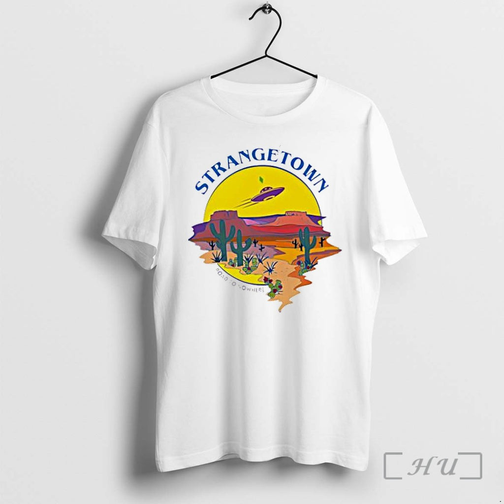 Officials Strangetown Road To Nowhere The Sims Alien Ufo Desert Saguaro Cactus Premium T Shirts