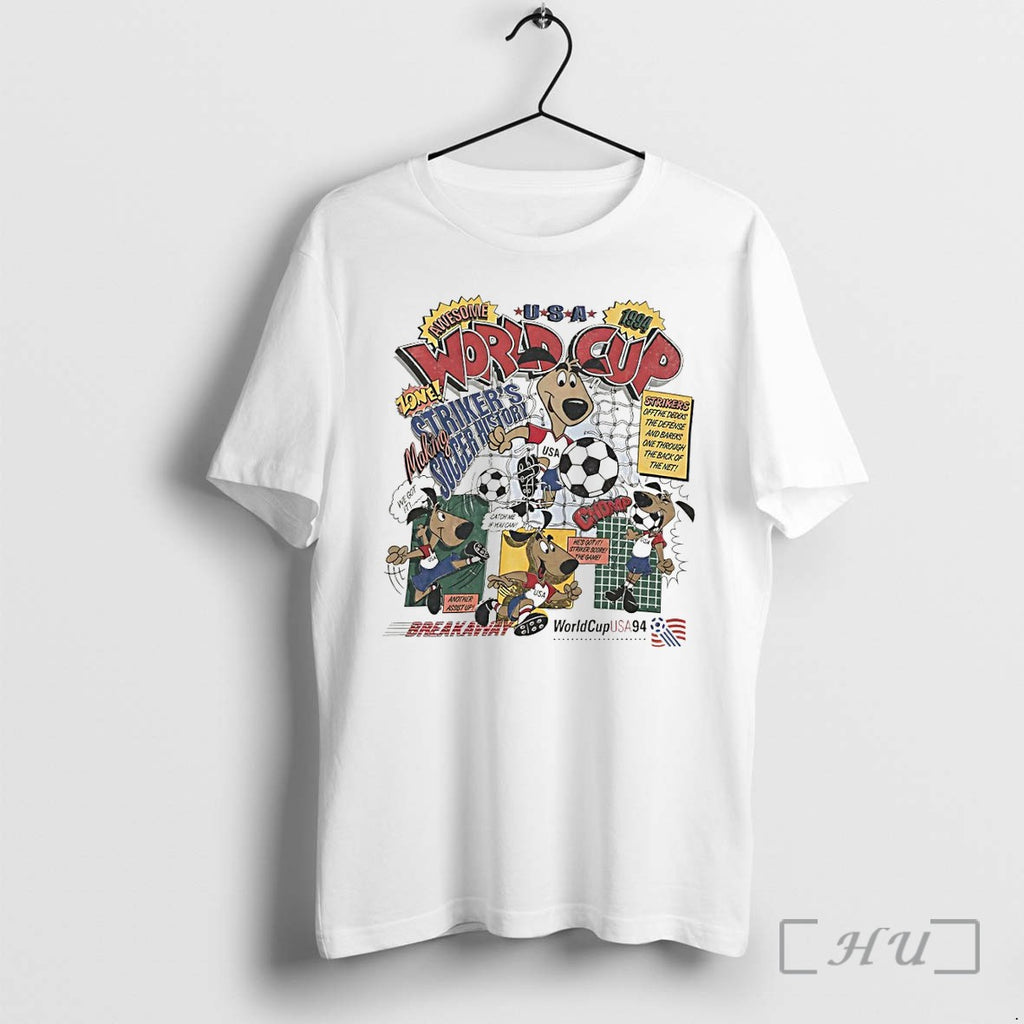 Officials Striker Dog Mascot Soccer World Cup 1994 Usa Making Strikers History Premium T Shirts