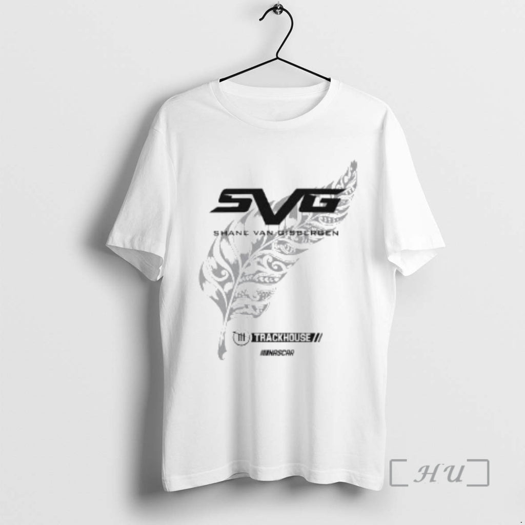 Officials Svg Shane Van Gisbergen Trackhouse Nascar Silver Fern Logo Circle White Premium T Shirts Hoodie, Sweatshirt