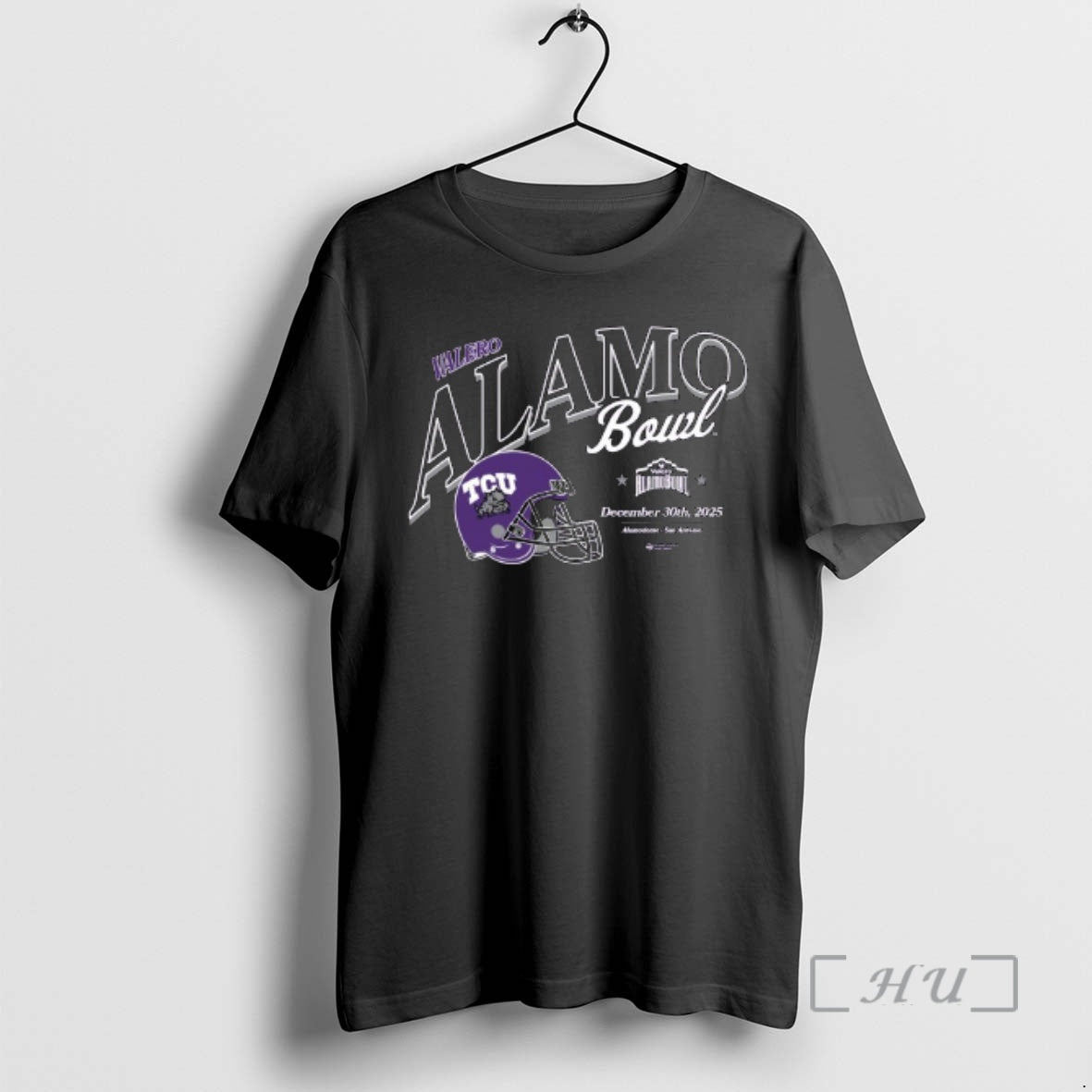 Officials Tcu Horned Frogs 2025 Valero Alamo Bowl December 30th 2025 Helmet Premium T Shirts Hoodie, Sweatshirt