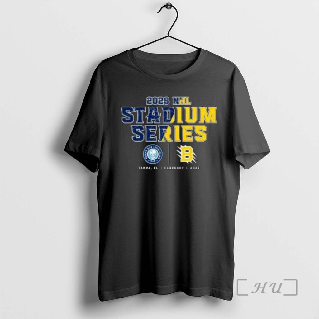 Officials Tampa Bay Lightning Vs Boston Bruins 2026 Stadium Series Matchup Circle Black Premium T-Shirts, Hoodie, Sweatshirt
