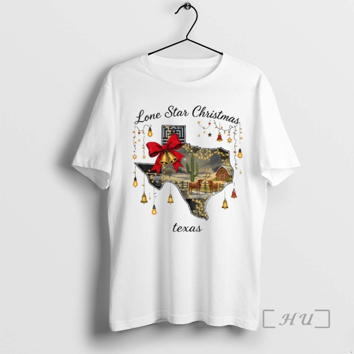 Officials Texas Merry Christmas Lone Star Christmas Festive Lights And Bells Premium T Shirts Sweater Hoodie, Sweatshirt