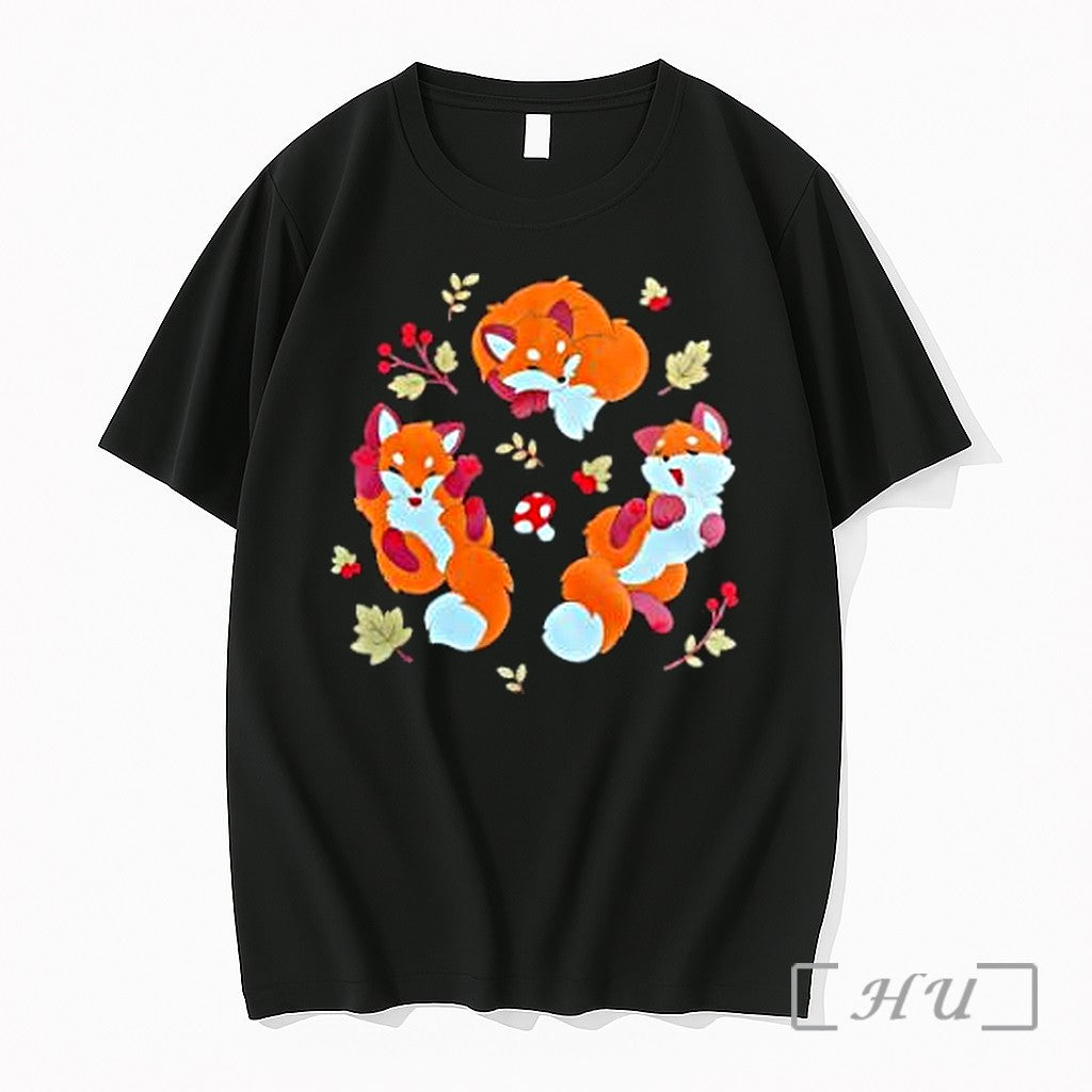 Officials Three Cute Foxes With Forest Premium T Shirts Sweater Hoodie Jpg