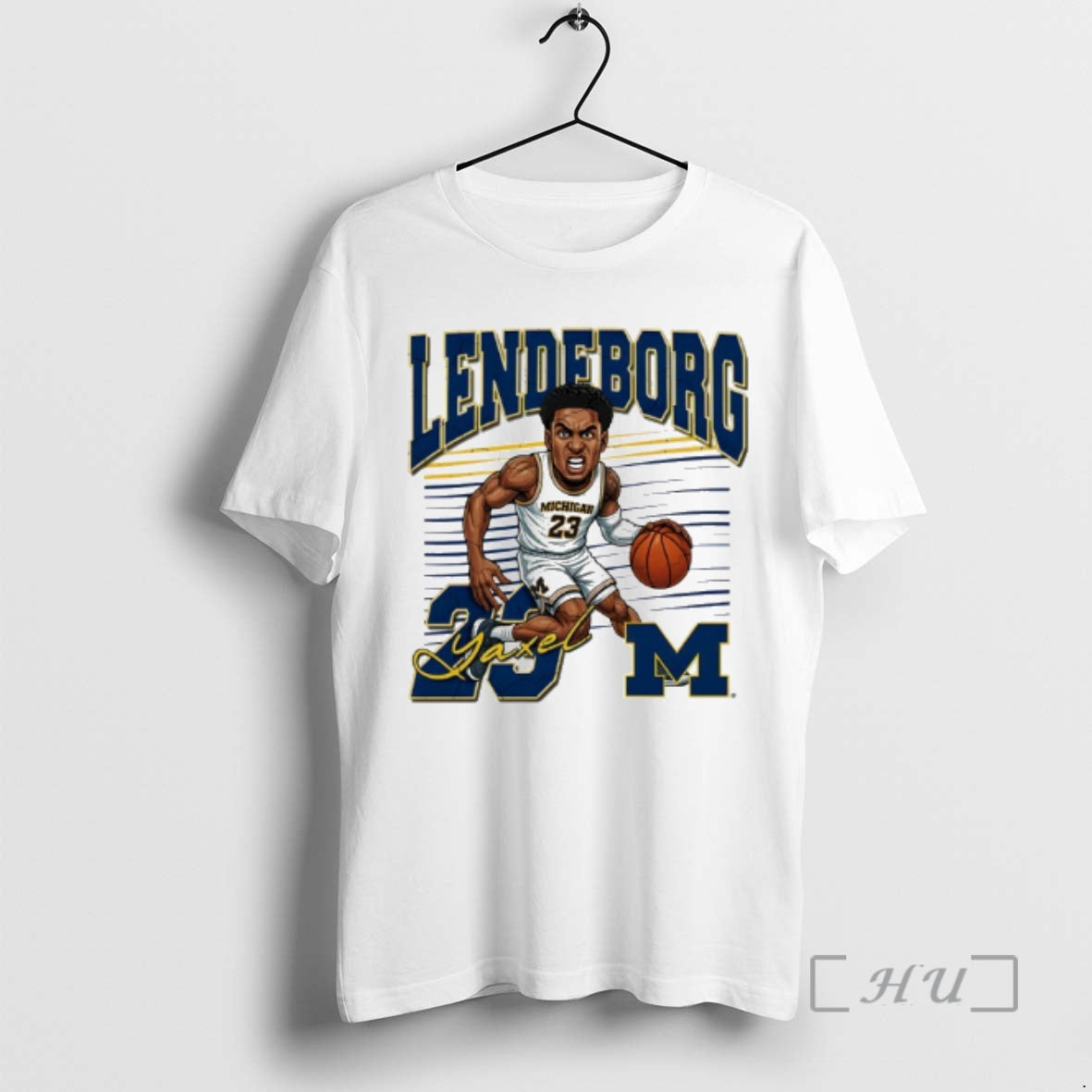 Officials Valiant University Of Michigan Basketball Yaxel Lendeborg Caricature T-Shirts, Hoodie, Sweatshirt | DripVista.com