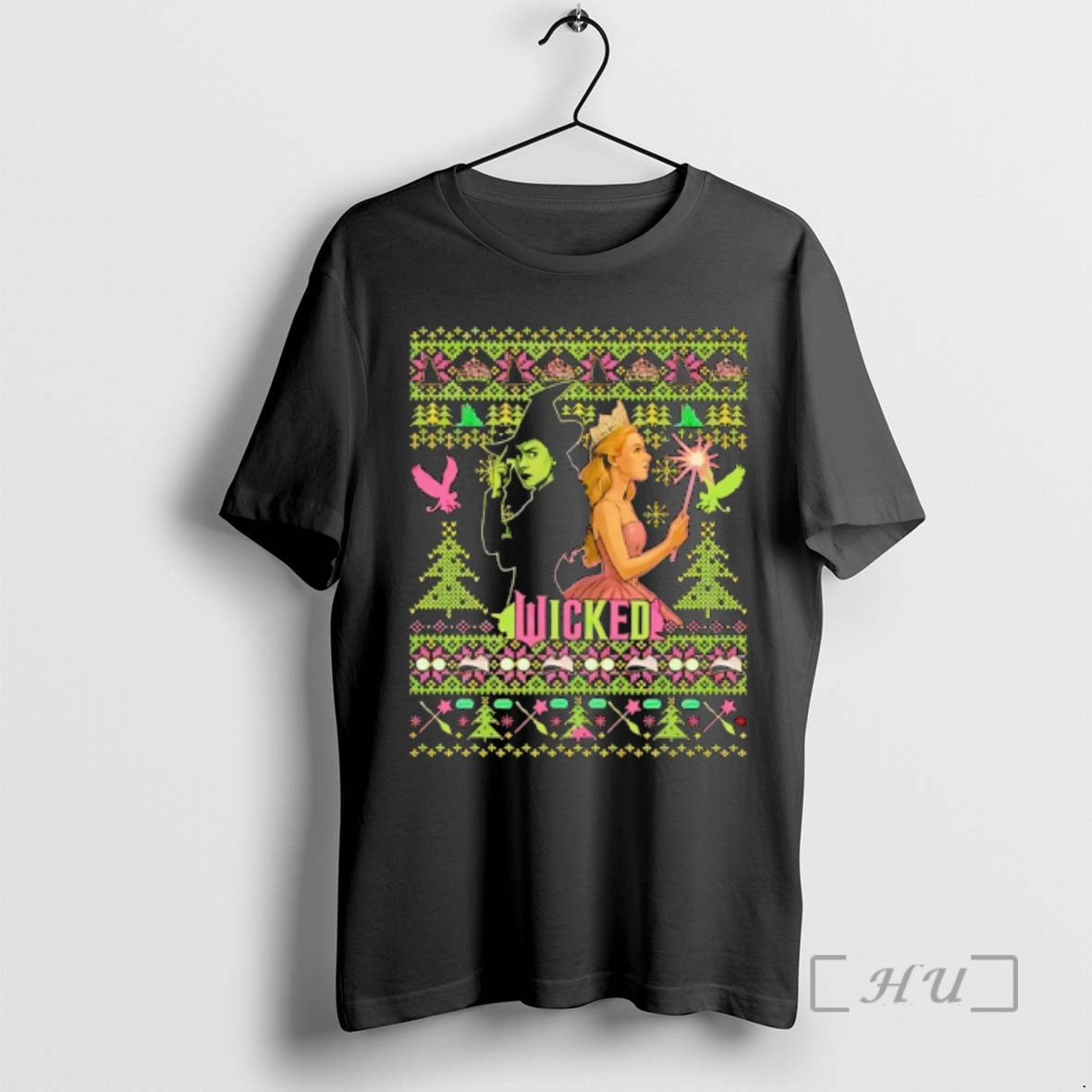 Officials Wicked Glinda Elphaba Wizard Of Oz Ugly Christmas T-Shirts, Hoodie, Sweatshirt | DripVista.com