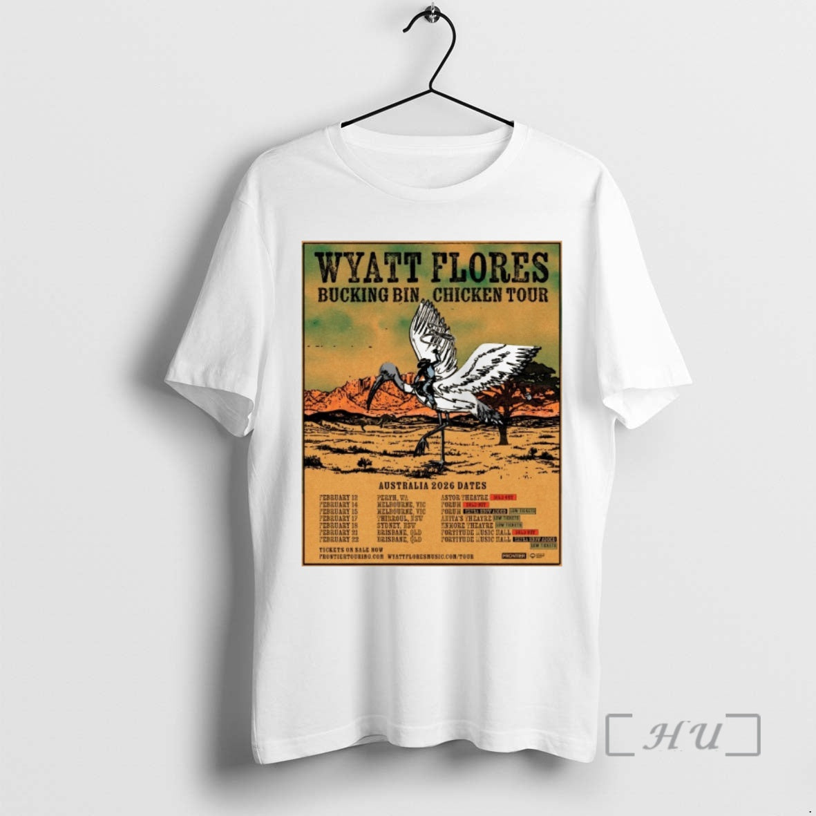 Officials Wyatt Flores Bucking Bin Chicken Tour Australia 2026 Dates T-Shirts, Hoodie, Sweatshirt | DripVista.com