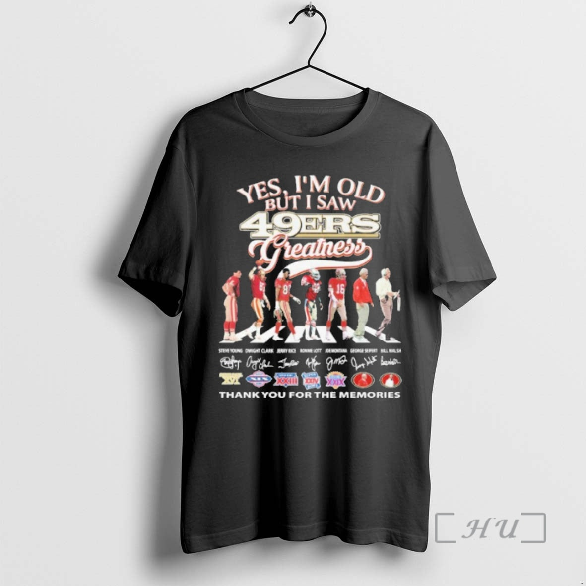 Officials Yes Im Old But I Saw 49ers Greatness Team Player Abbey Road Signature Thank T-Shirts, Hoodie, Sweatshirt