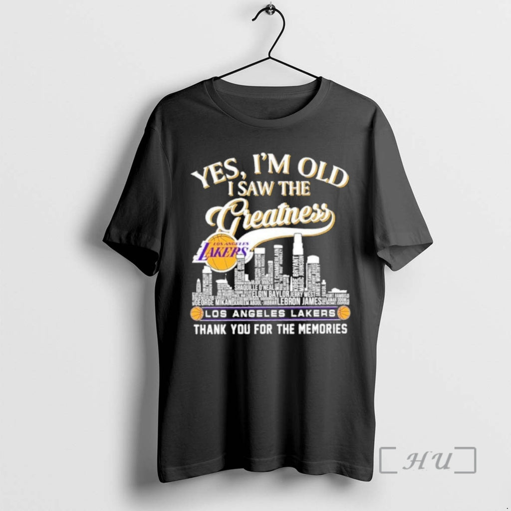Officials Yes Im Old I Saw The Greatness Typo City Los Angeles Lakers Thank You T-Shirts, Hoodie, Sweatshirt | DripVista.com