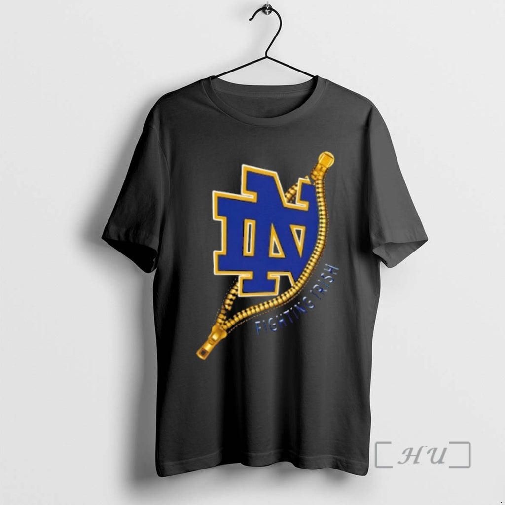 Officials Zipper X Notre Dame Fighting Irish Football Logo T-Shirts, Hoodie, Sweatshirt | DripVista.com