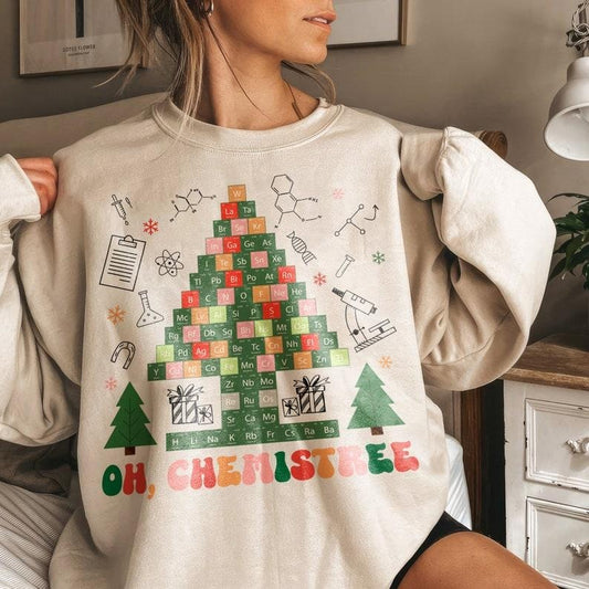 Oh Chemistree Christmas Sweater, Chemistry Teacher Shirt, chemistry gift, Funny Science Shirt, Teacher Christmas Shirt