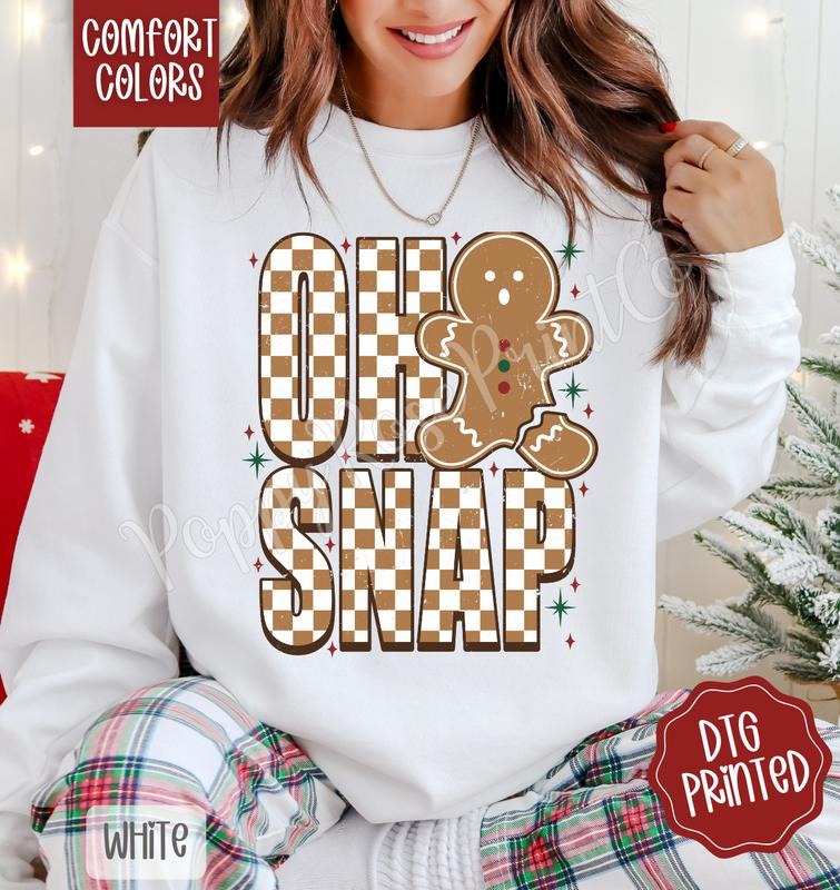 Oh Snap Comfort Colors Sweatshirt, Trendy Women's Holiday Crewneck