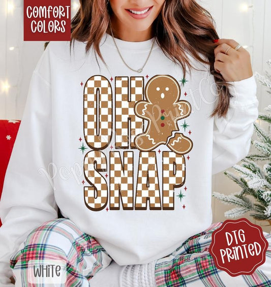 Oh Snap Comfort Colors Sweatshirt, Trendy Women's Holiday Crewneck