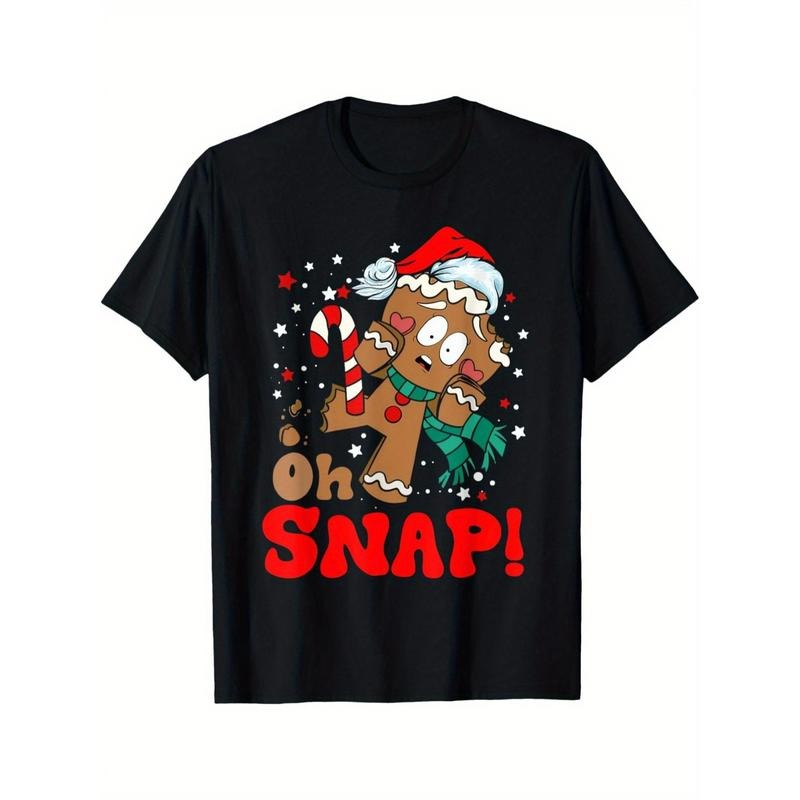 Oh Snap Gingerbread Man Christmas Funny Cookie Baking Xmas men's T-Shirt made in usa Hoodie, Sweatshirt | DripVista.com