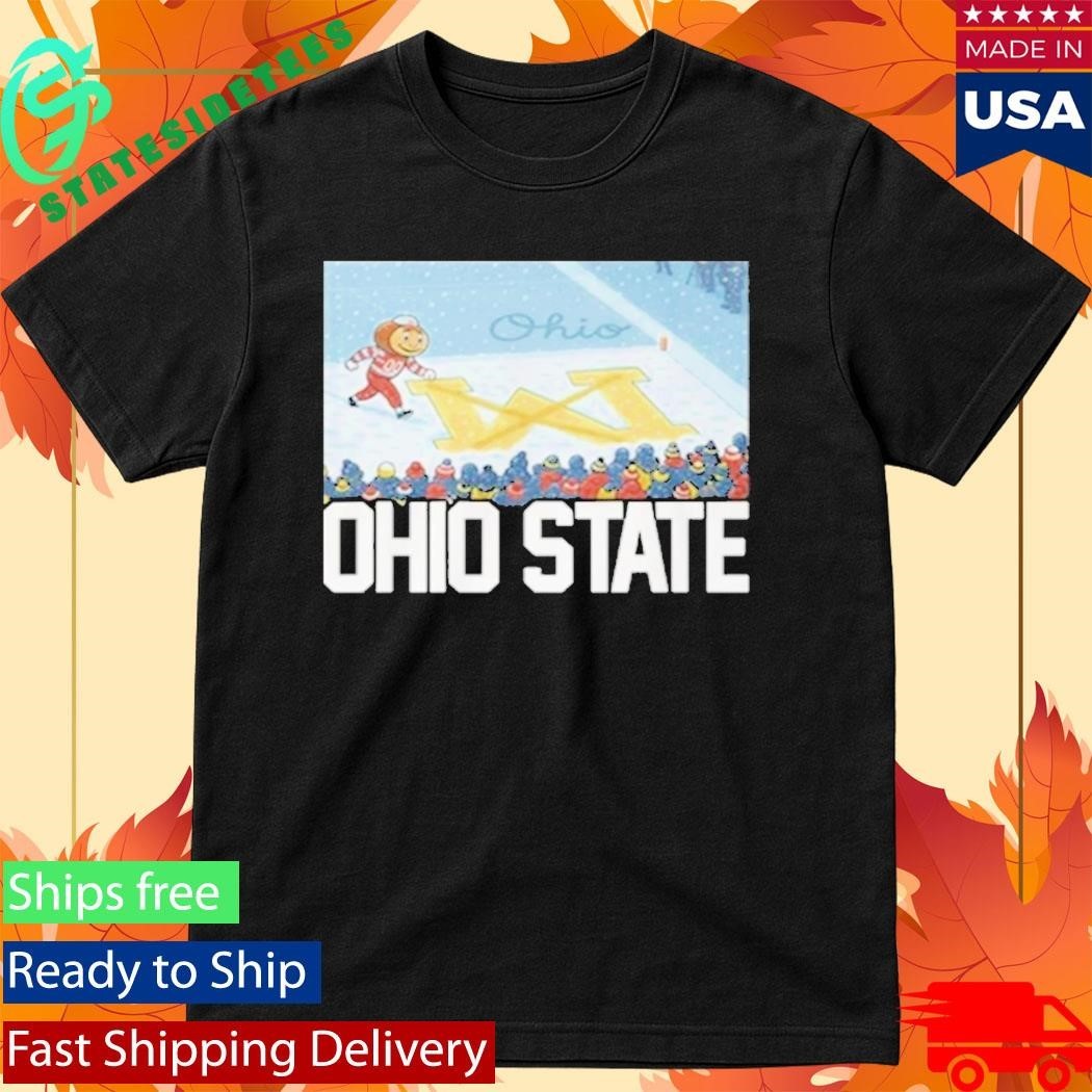 Ohio Vs Michigan Rivalry Script Ohio On Big M Shirt