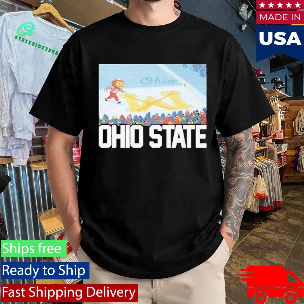Ohio Vs Michigan Rivalry Script Ohio On Big M Shirt