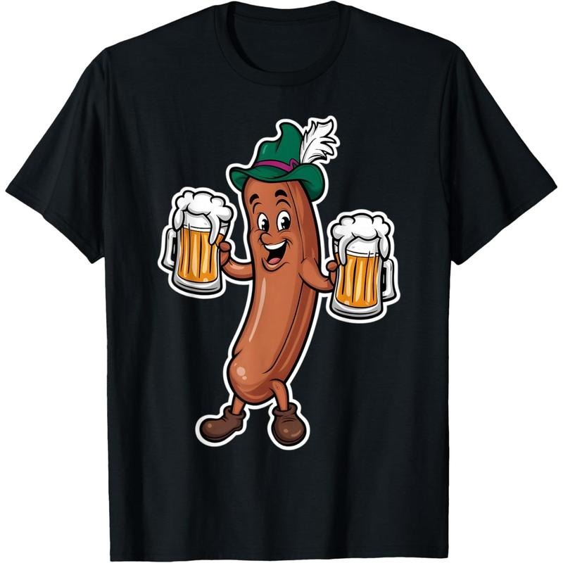 Oktoberfest Sausage Germany Lederhosen Bier Beer T-Shirt  made in us Hoodie, Sweatshirt | DripVista.com