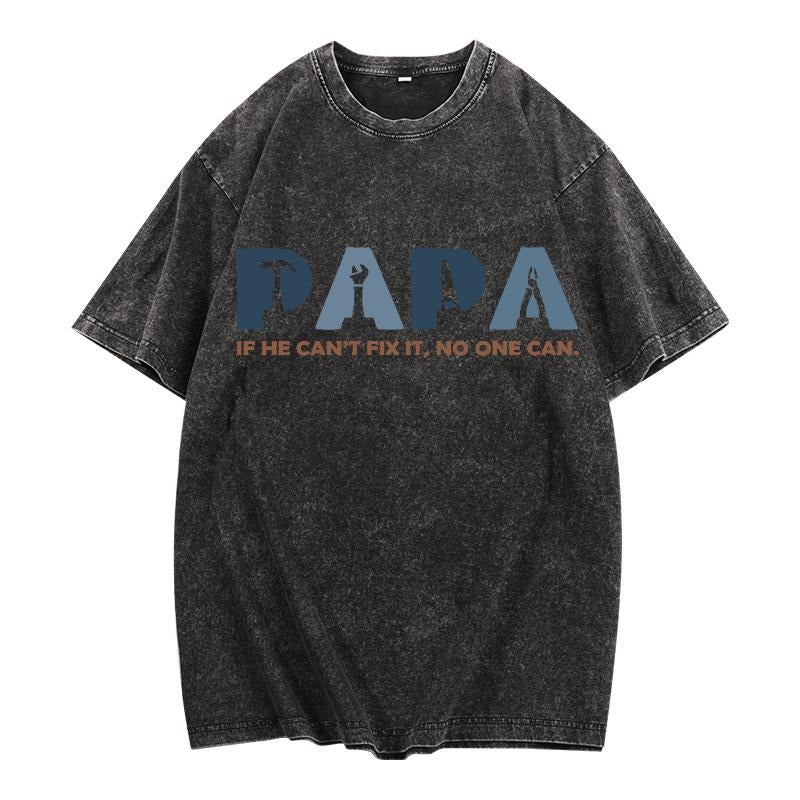 Old - school Gunpla brand Witty Tee: Catchy Phrase Pocket monsters Washed Design, Embodying Papa'WB shield Handy Image...
