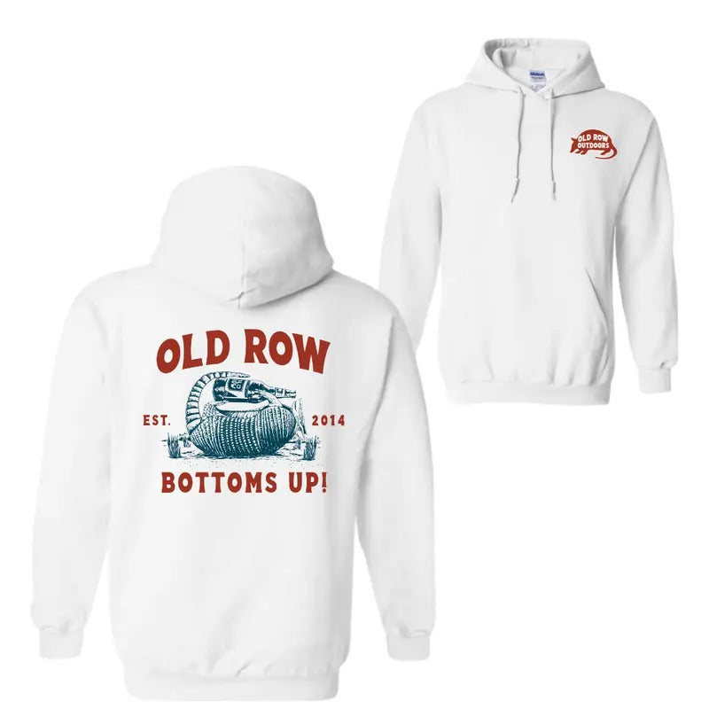 Old Row Bottoms Up Armadillo 2 Sided Hoodie Sweatshirt T-Shirt - Unisex Shirt - Trendy Shirt | DripVista.com