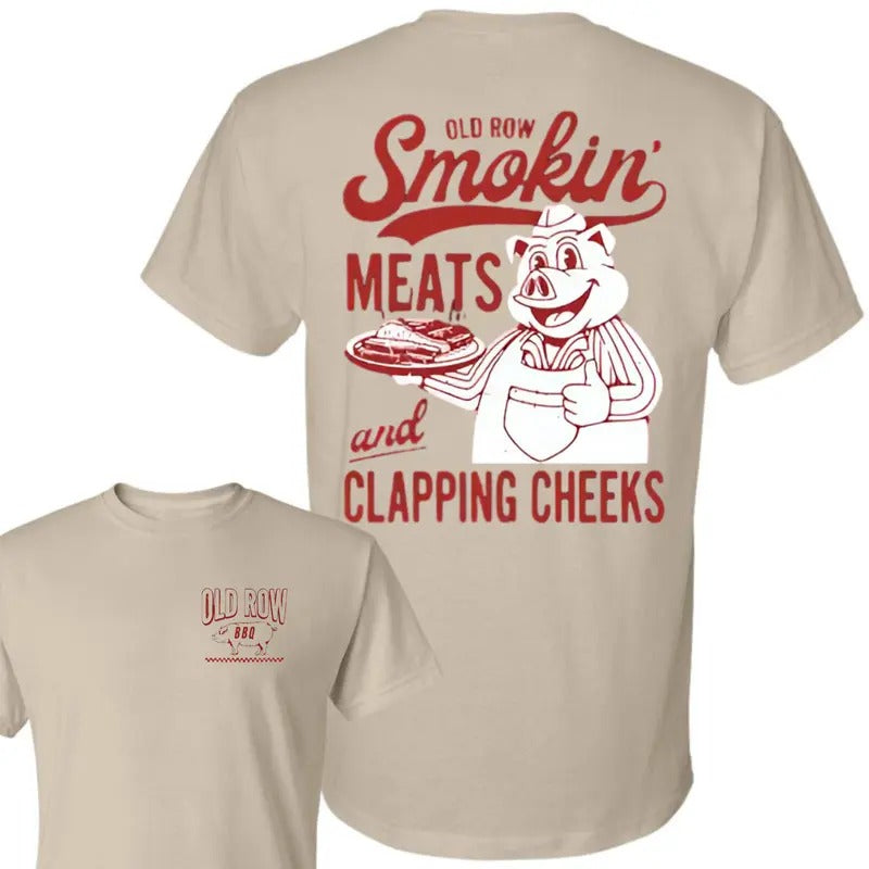 Old Row The Smokin' Meats Graphic 2 Sides T-Shirt - 2 Side T-Shirt For Men And Women Hoodie, Sweatshirt | DripVista.com