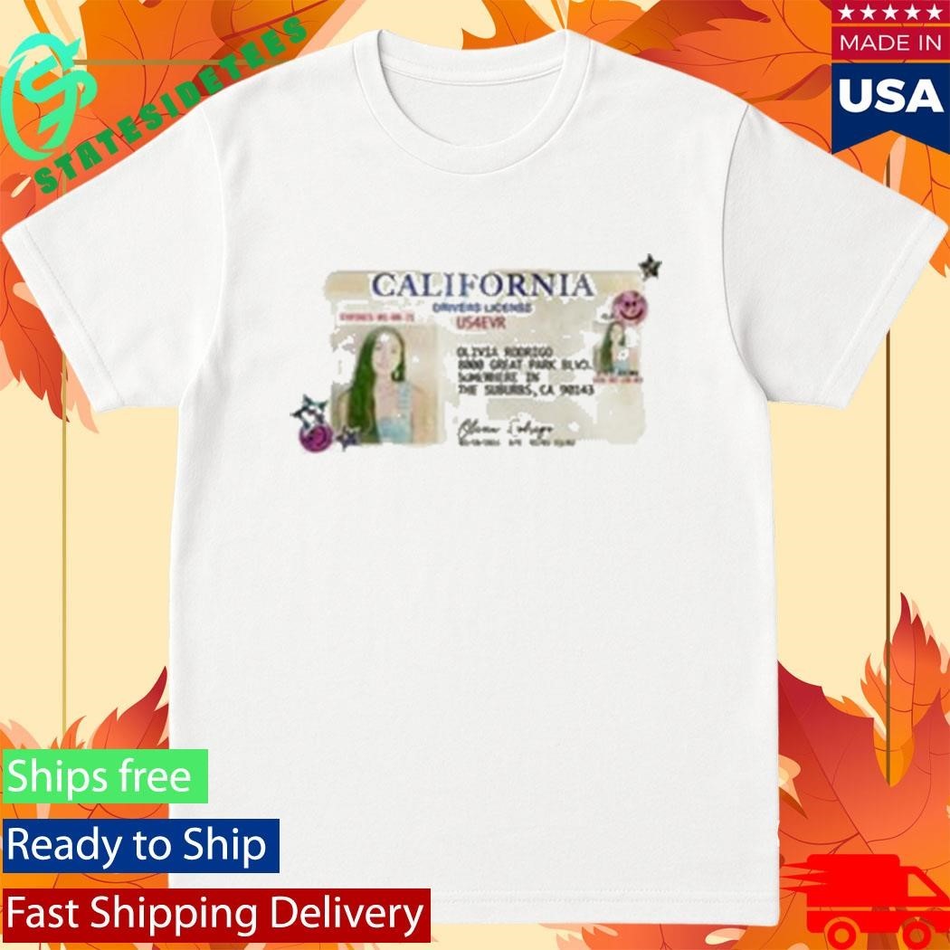 Olivia Rodrigo Drivers License 5 Year Anniversary T-Shirt