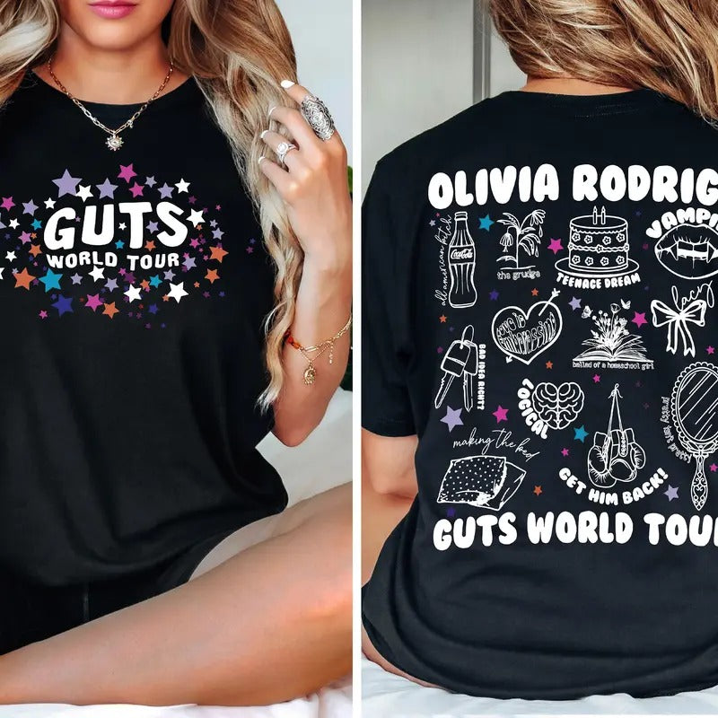 Olivia Rodrigo Guts World Tour Shirt, Guts Tour 2024 Shirt, Concert Shirt, Olivia Rodrigo Fans Shirt, Olivia Guts Merch, Music Concert Shirt