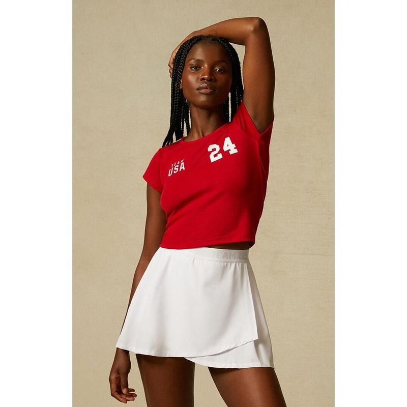Olympics Women's PAC WHISPER Active Team USA Sport Mini Skort T-Shirts, Hoodie, Sweatshirt | DripVista.com
