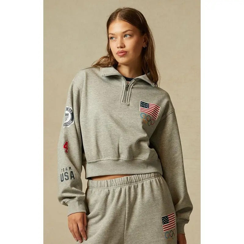 Olympics Women's Team USA Half Zip Sweatshirt T-Shirts, Hoodie | DripVista.com