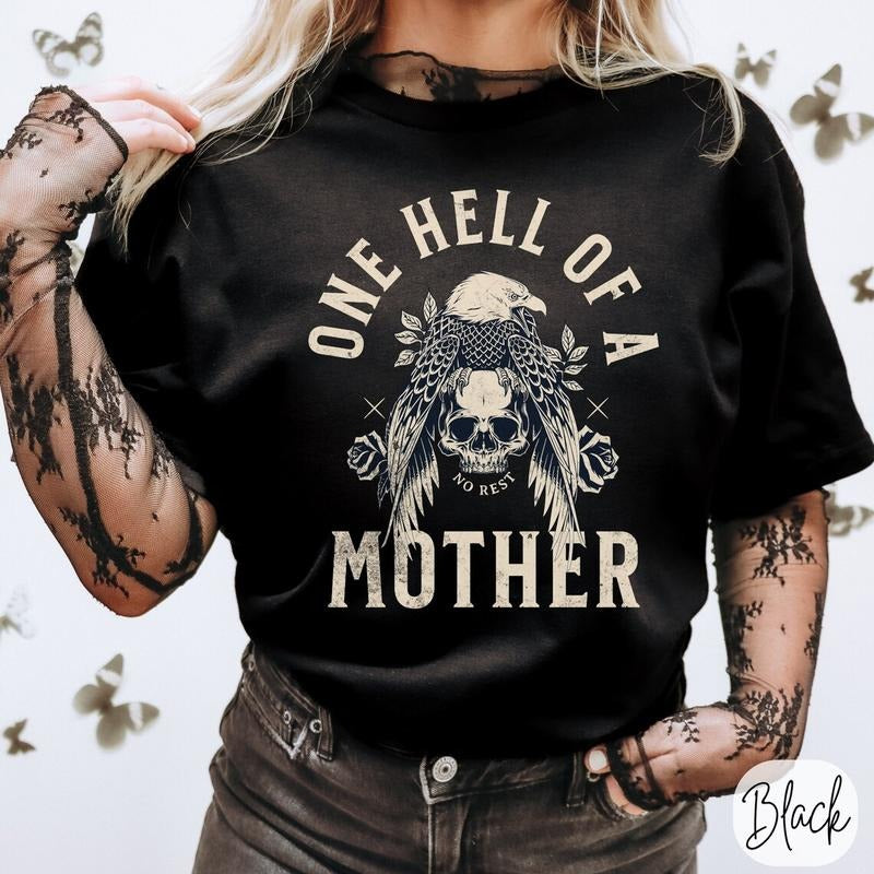 One Hell Of A Mother Trendy Mom  shirt Hoodie, Sweatshirt | DripVista.com