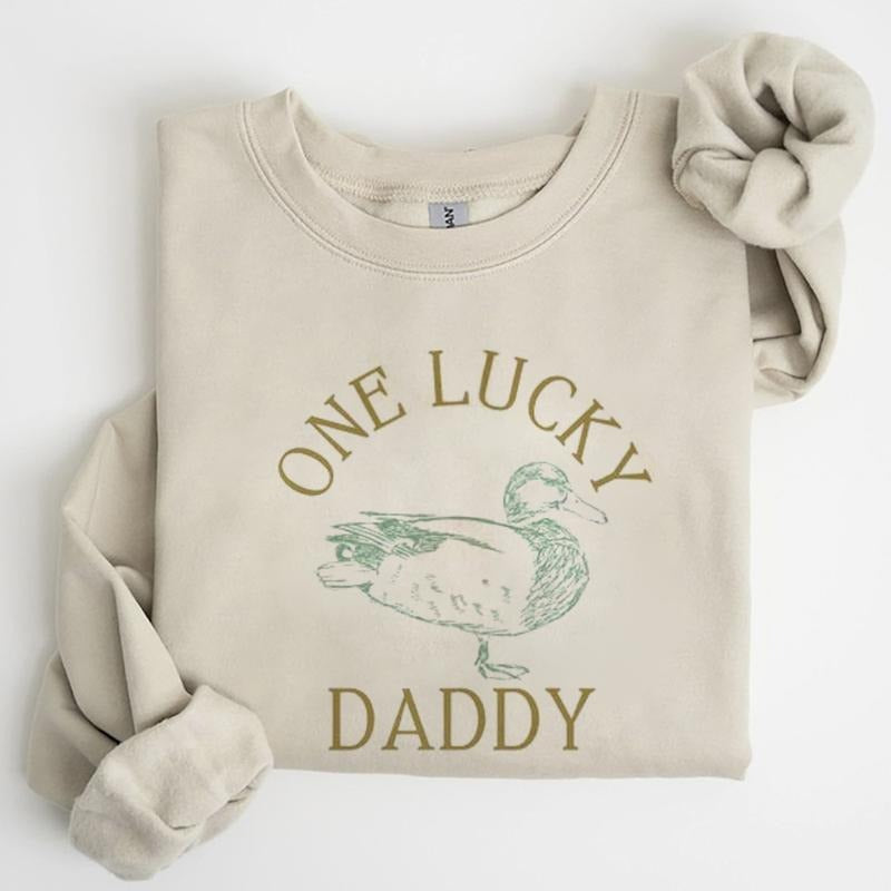 One Lucky Daddy Duck Shirt Birthday Lucky Mama Lucky Daddy Family Sweatshirt Hoodie | DripVista.com