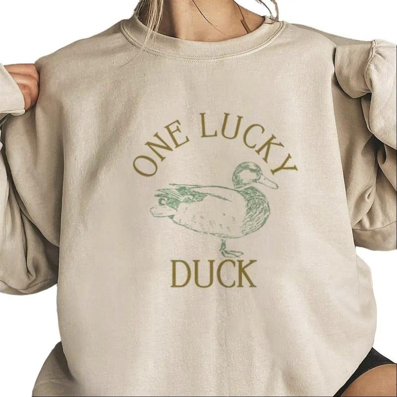One Lucky Duck Birthday Sweatshirt Lucky Duck Shirt Hunting Duck Unisex Hoodie | DripVista.com