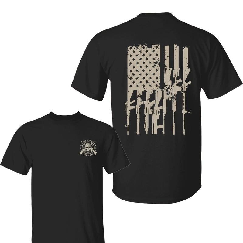 One Nation Under God Shirt, American Flag Shirts, 2nd Amendment Patriotic American T-Shirt, Men's Basic Crew Neck Tee, Father's Day Men's Graphic Tees