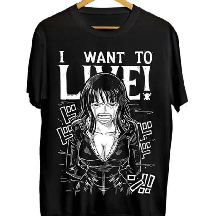 One Piece-Nico Robin T-Shirt Manga Strip Anime Pirate Unisex Tshirt Graphic Tee
